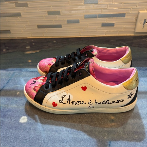 Colorful Sneakers with Heart and Star Design